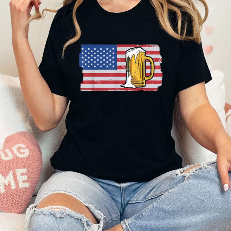 Craft Beer American Flag 4Th Of July Us Pride Beer Lover Unisex T-Shirt Hoodie Sweatshirt