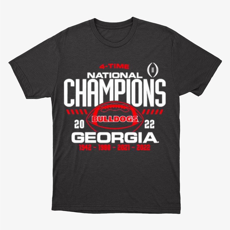 Georgia Bulldogs Blue 84 Women's Four Time College Football National Champions Overdye Unisex T-Shirt Hoodie Sweatshirt
