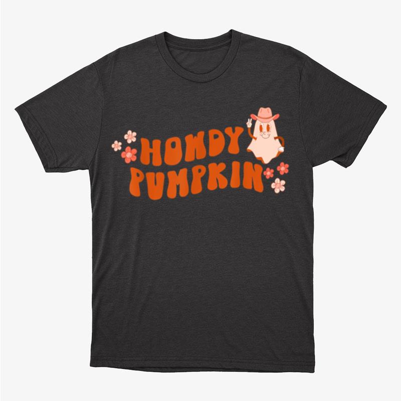 Groovy Boho Howdy Pumpkin Retro Halloween Costume Women Men Unisex T-Shirt Hoodie Sweatshirt