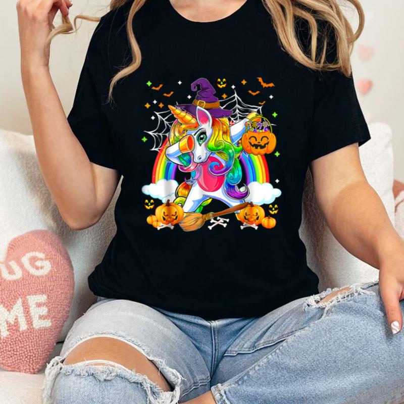 Halloween Pumpkin Fall Dabbing Unicorn Witch Rainbow Kids Unisex T-Shirt Hoodie Sweatshirt