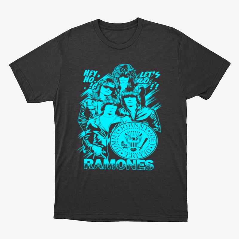 Neon Art Hey Ho Lets Go Ramones Band Unisex T-Shirt Hoodie Sweatshirt