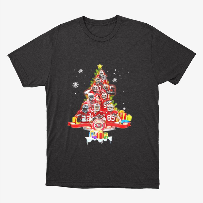 San Francisco 49Ers Signatures Christmas Tree Unisex T-Shirt Hoodie Sweatshirt