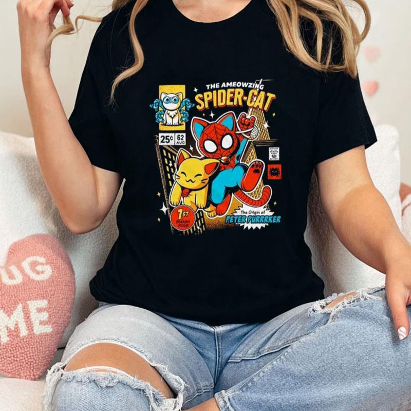 The Ameowzing Spider Cat The Peter Purrrker Spider Man Across The Spiderverse Fan Gifts Unisex T-Shirt Hoodie Sweatshirt