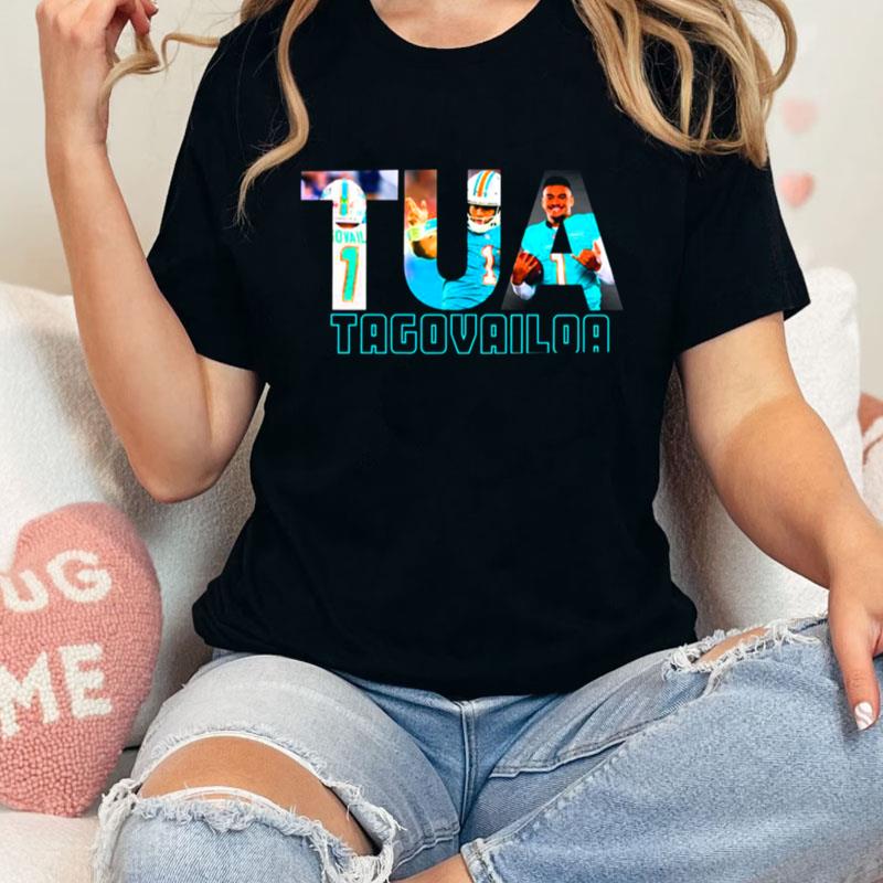 Aesthetic Design Miami Dolphins Tua Tagovailoa Text Unisex T-Shirt Hoodie Sweatshirt