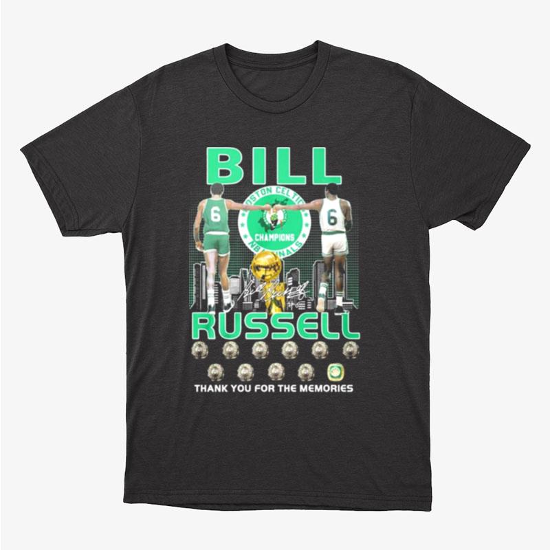 Bill Russell Boston Celtics Nba Finals Champions Thank You For The Memories Signature Unisex T-Shirt Hoodie Sweatshirt