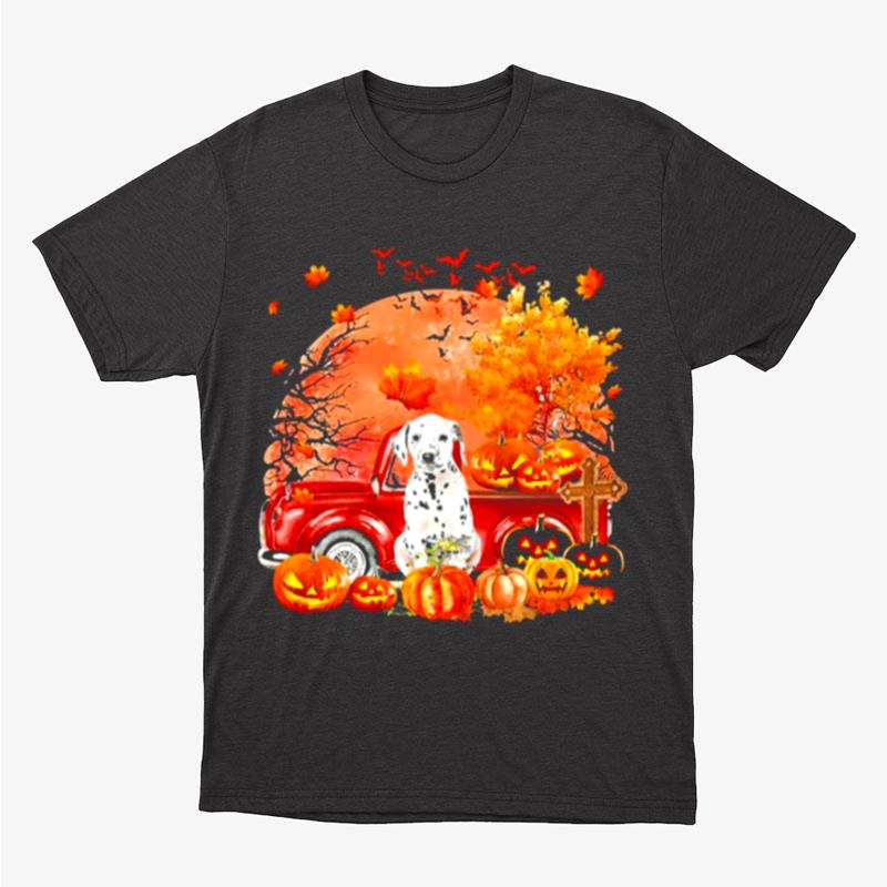 Black Dalmatian Dog Hollowed Pumpkin Moon Unisex T-Shirt Hoodie Sweatshirt