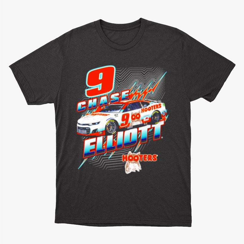 Chase Elliott 9 Hendrick Motorsports Team Collection Black Hooters Unisex T-Shirt Hoodie Sweatshirt