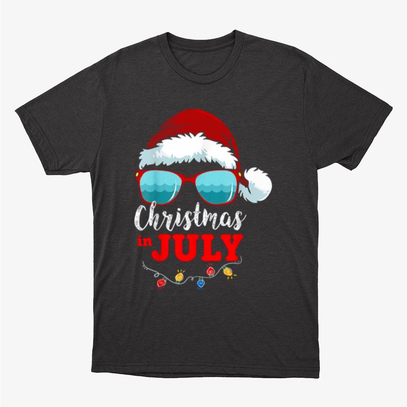 Christmas In July Santa Hat Sunglasses Unisex T-Shirt Hoodie Sweatshirt