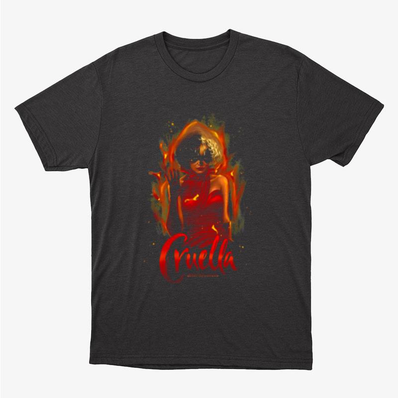 Cruella In Flames Emma Stone Movie Unisex T-Shirt Hoodie Sweatshirt