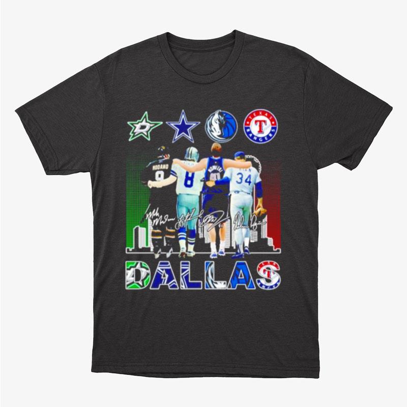 Dallas Sports Teams Players Signatures Unisex T-Shirt Hoodie Sweatshirt