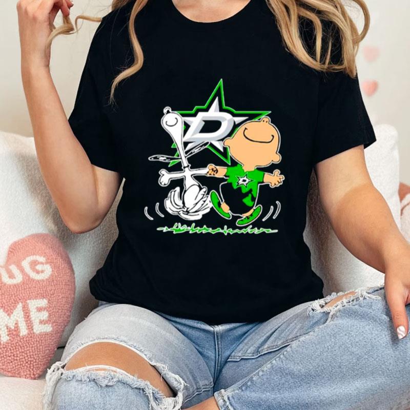 Dallas Stars Snoopy And Charlie Brown Dancing Unisex T-Shirt Hoodie Sweatshirt