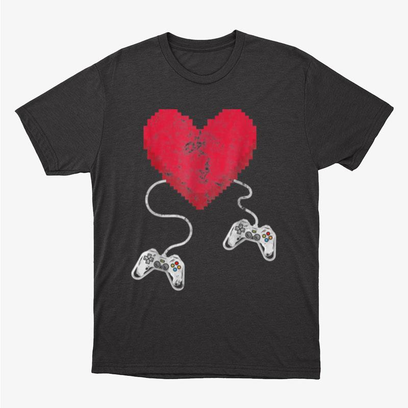 Gamer Heart Gift Game Lover Men Kids Boys Valentines Day Unisex T-Shirt Hoodie Sweatshirt