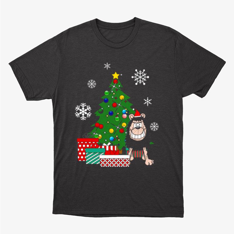 Gnasher Around The Christmas Tree Dennis The Menace Unisex T-Shirt Hoodie Sweatshirt