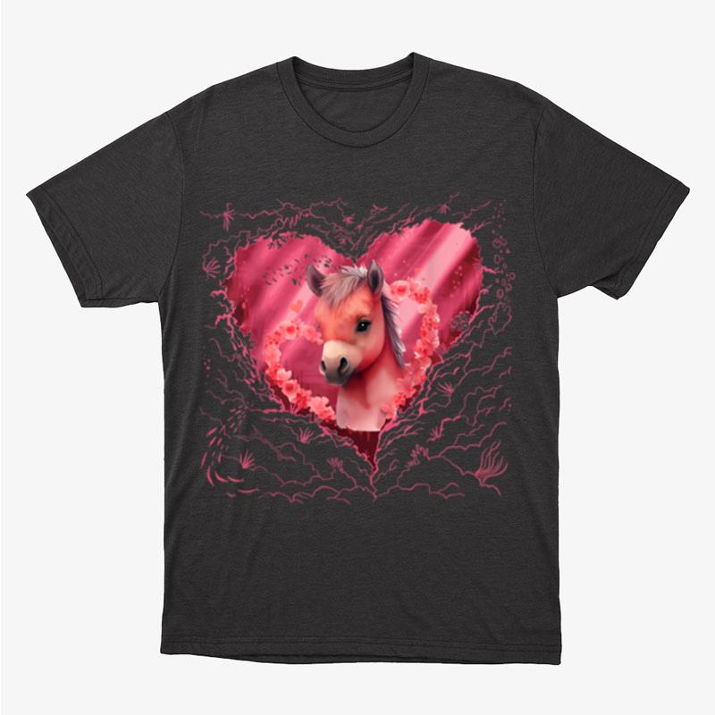 Horse Heart Funny Valentines Day Men Love Horses Red Love Unisex T-Shirt Hoodie Sweatshirt