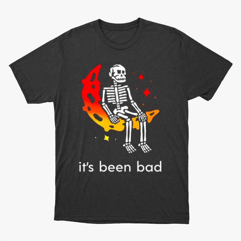 It's Been Bad Skeleton Sitting On The Moon Skeleton Halloween Unisex T-Shirt Hoodie Sweatshirt
