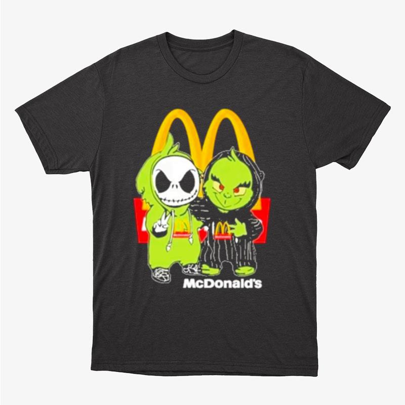 Jack Skellington And Grinch Mcdonalds Friends Unisex T-Shirt Hoodie Sweatshirt