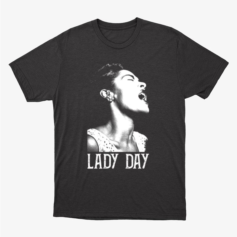 Lady Day White Stencil Billie Holiday Unisex T-Shirt Hoodie Sweatshirt