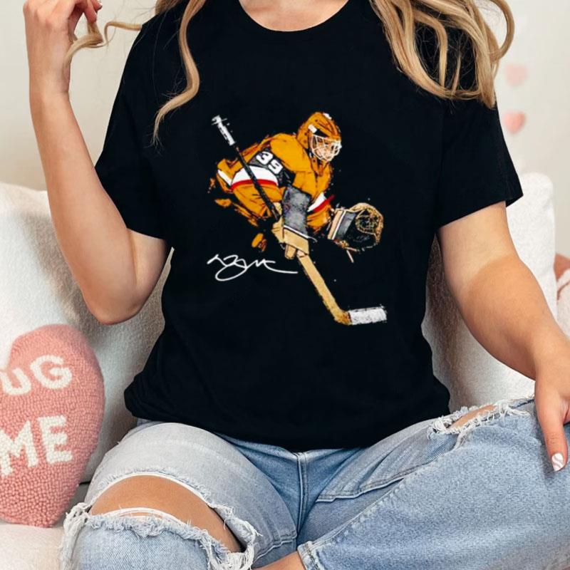 Laurent Brossoit Vegas Hockey Signature Illustration Unisex T-Shirt Hoodie Sweatshirt