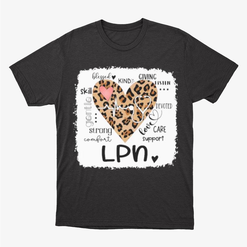 Leopard Heart Design With Bleach Lpn Unisex T-Shirt Hoodie Sweatshirt