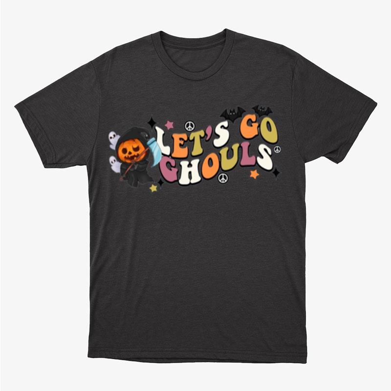 Let's Go Ghouls Ghost Retro Funny Party Spooky Season Pumpkin Halloween Unisex T-Shirt Hoodie Sweatshirt