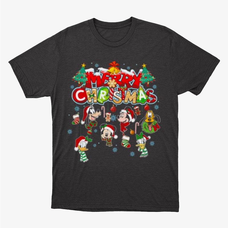 Mickey And Friends Merry Christmas Unisex T-Shirt Hoodie Sweatshirt