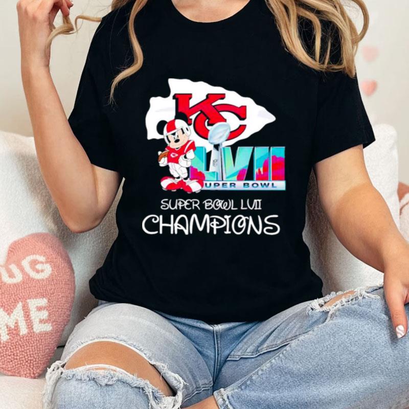 Mickey Kansas City Chiefs Super Bowl Lvii Champions Unisex T-Shirt Hoodie Sweatshirt