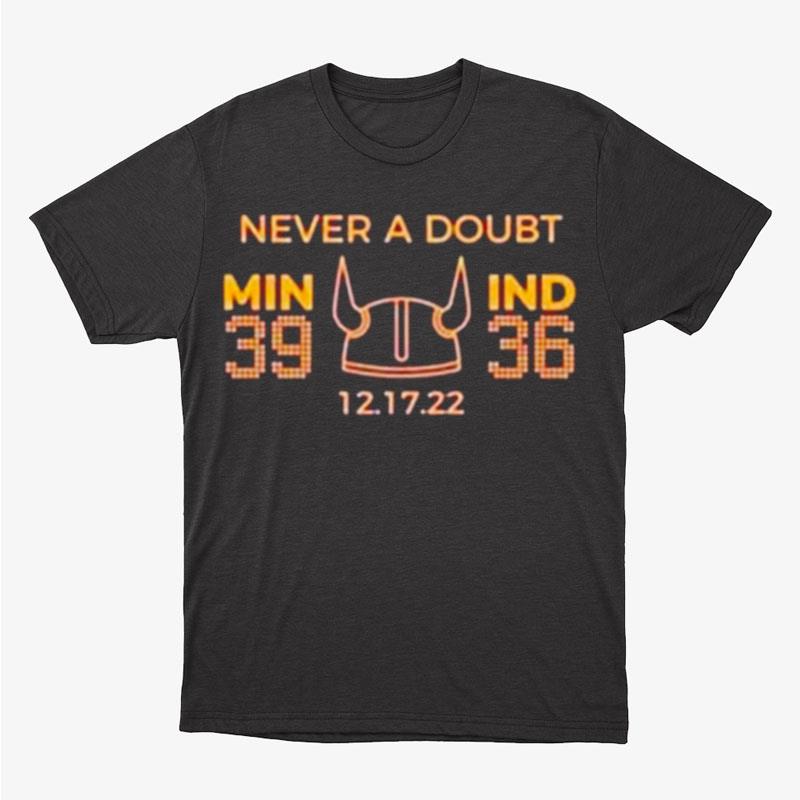 Minnesota Vikings Never A Doubt Win 39 Ind 36 Unisex T-Shirt Hoodie Sweatshirt