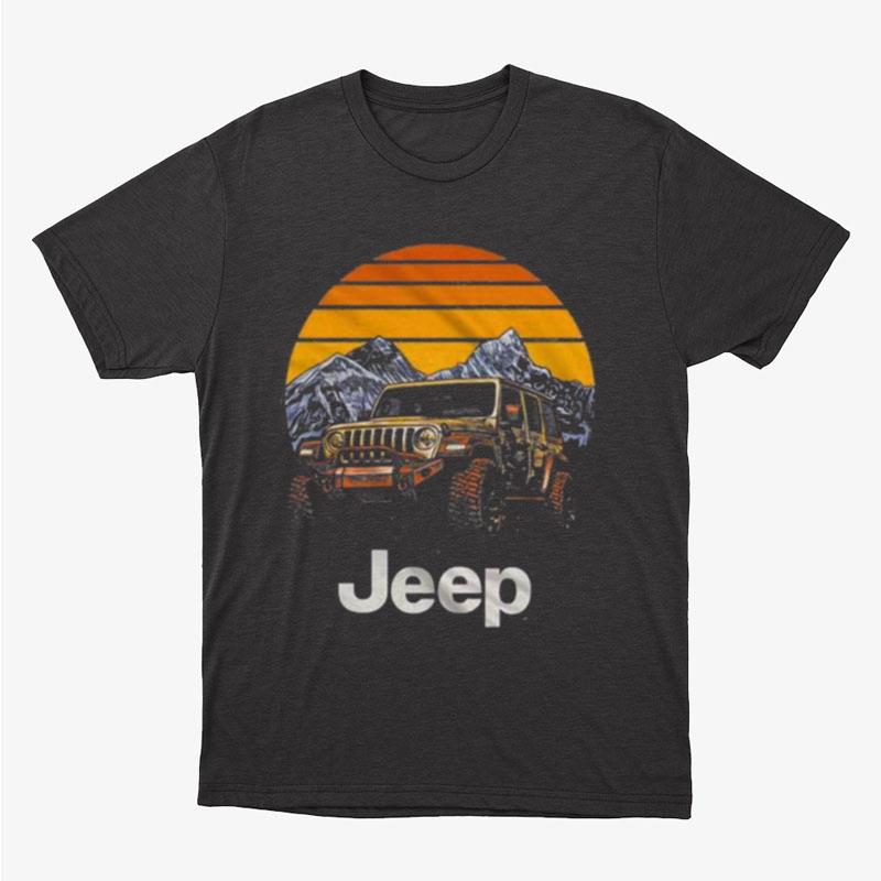 Mountain Range Jeep Sunset Unisex T-Shirt Hoodie Sweatshirt
