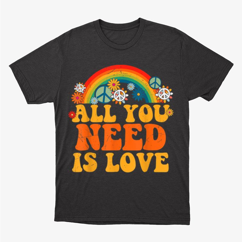 Peace Love 60S 70S Retro Groovy Hippie Costume Halloween Unisex T-Shirt Hoodie Sweatshirt