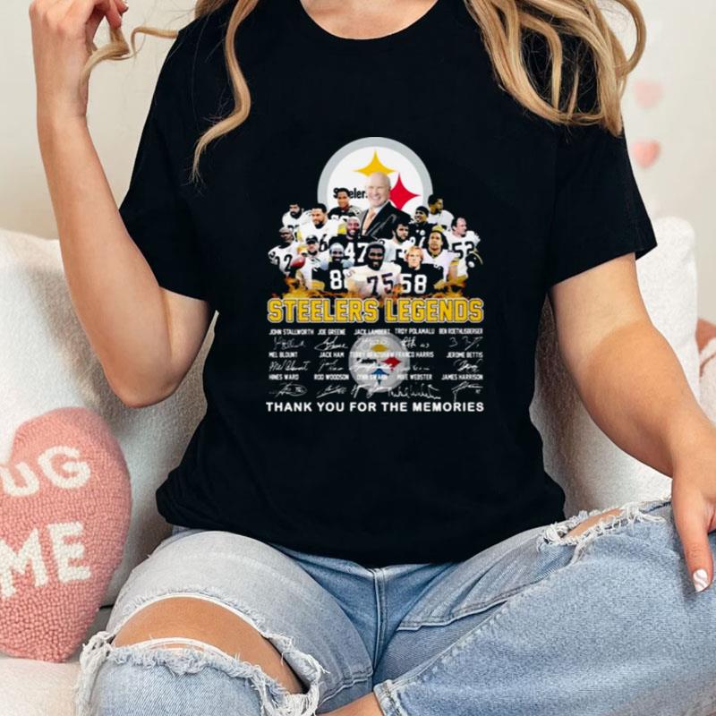 Pittsburgh Steelers Legends Thank You For The Memories Signatures Unisex T-Shirt Hoodie Sweatshirt
