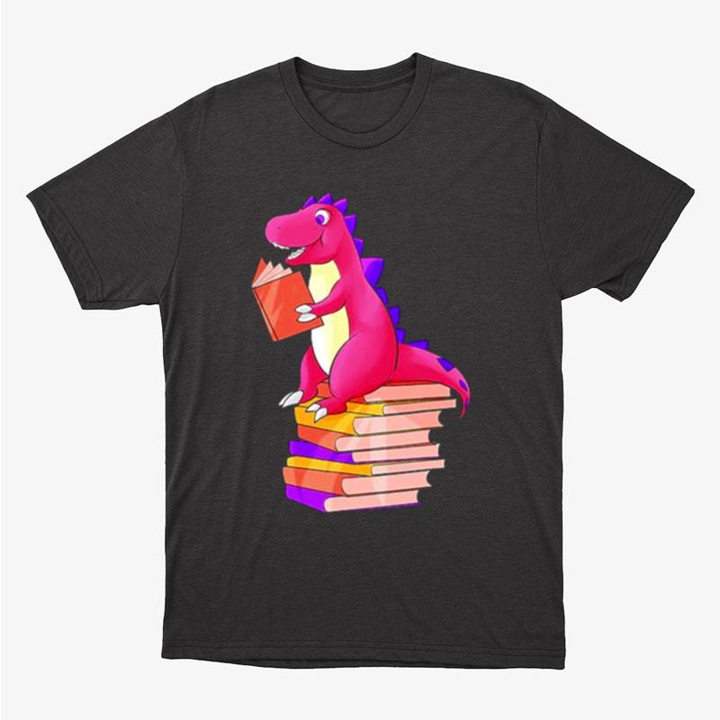 Reading Dinosaur Rex Dinosaur Dino Book Lover Unisex T-Shirt Hoodie Sweatshirt