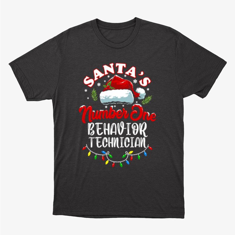 Santa's Number One Behavior Technician Funny Christmas Quote Unisex T-Shirt Hoodie Sweatshirt