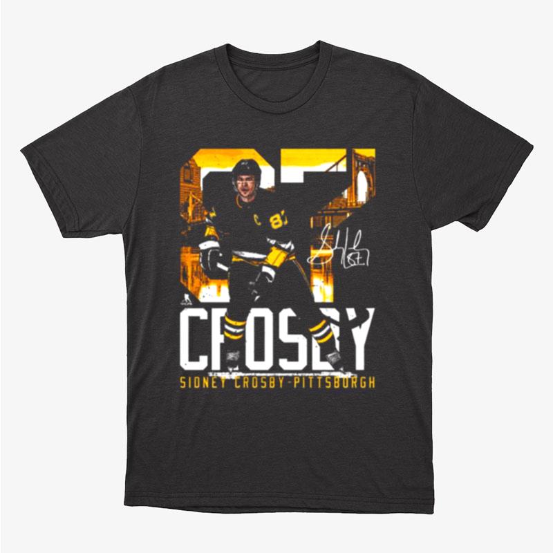 Sidney Crosby Pittsburgh Landmark Signature Unisex T-Shirt Hoodie Sweatshirt