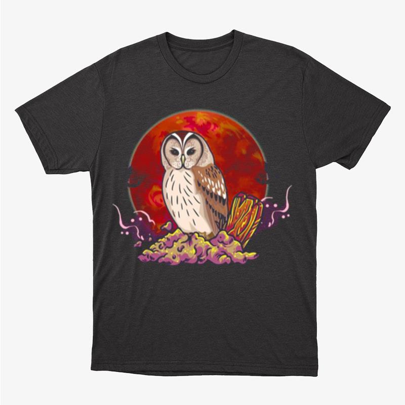 Sitting In Cemetery Halloween Owl Unisex T-Shirt Hoodie Sweatshirt