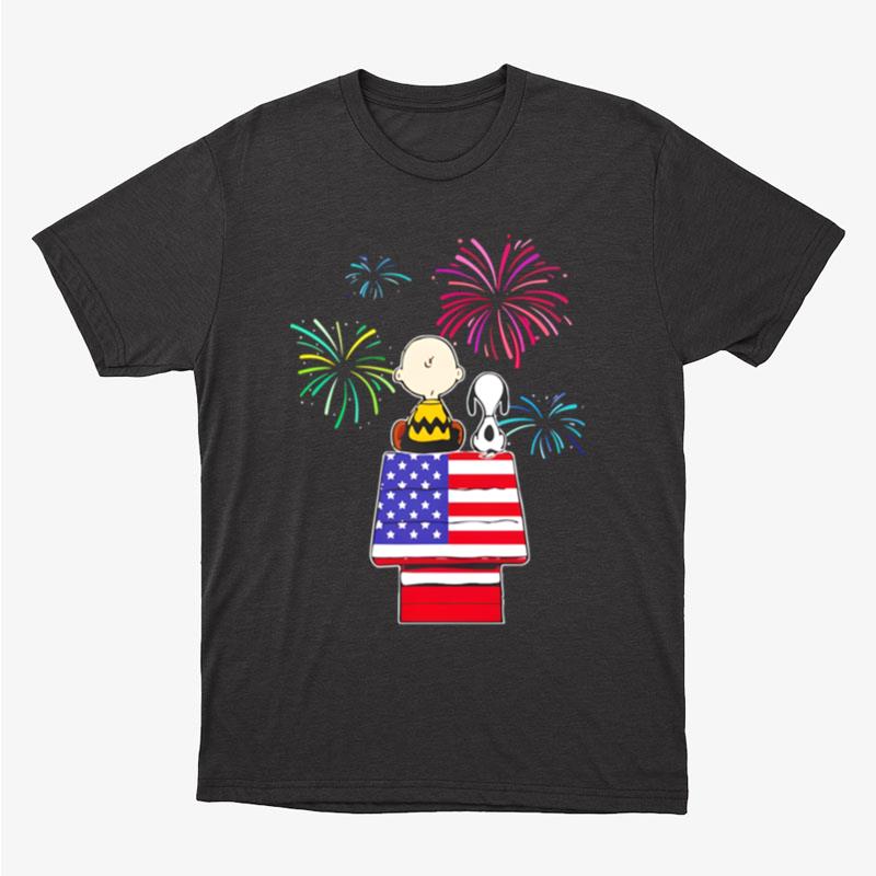 Snoopy And Charlie Brown Happy 4Th Of July Unisex T-Shirt Hoodie Sweatshirt