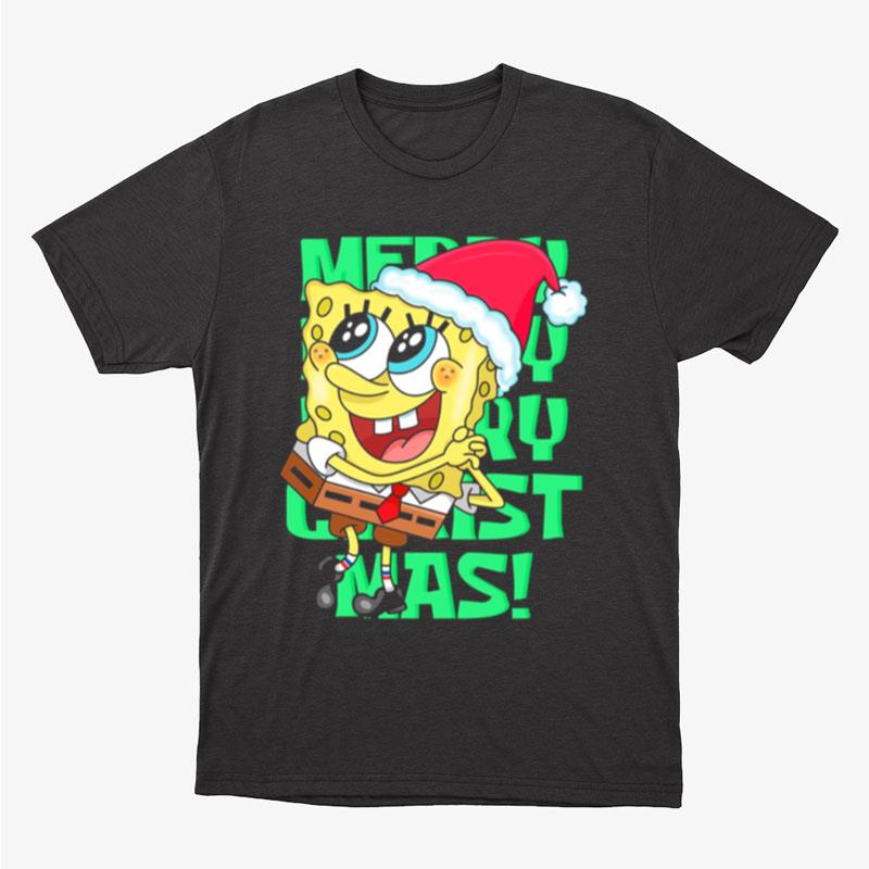 Spongebob Wearing Santa Hat Spongebob Christmas Unisex T-Shirt Hoodie Sweatshirt