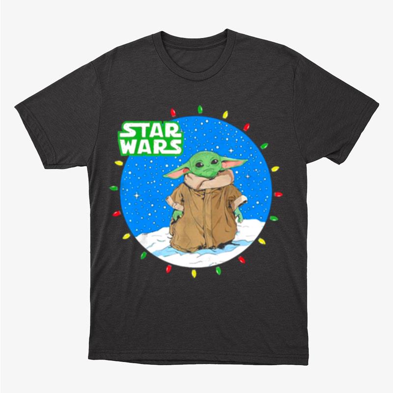 The Mandal Baby Yoda Christmas Lights Star Wars Unisex T-Shirt Hoodie Sweatshirt