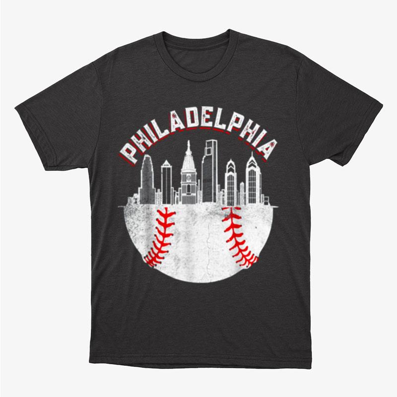 Vintage Philadelphia Baseball Skyline Retro Philly Cityscap Unisex T-Shirt Hoodie Sweatshirt