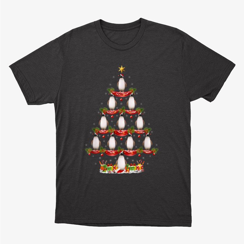 Xmas Holiday Santa Adelie Penguin Christmas Tree Unisex T-Shirt Hoodie Sweatshirt