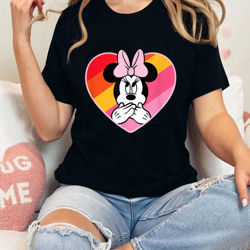 Disney Minnie Mouse Oops Rainbow Heart Unisex T-Shirt Hoodie Sweatshirt