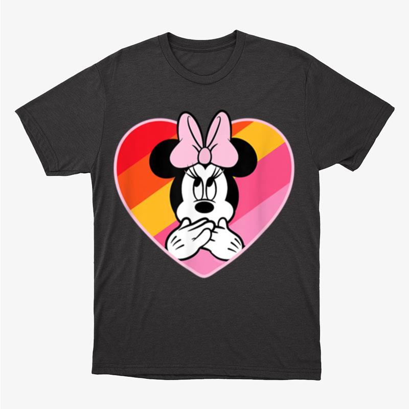 Disney Minnie Mouse Oops Rainbow Heart Unisex T-Shirt Hoodie Sweatshirt