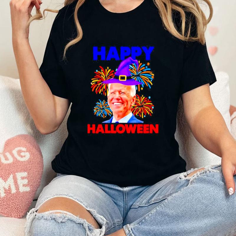 Joe Biden Happy Halloween Firework Unisex T-Shirt Hoodie Sweatshirt