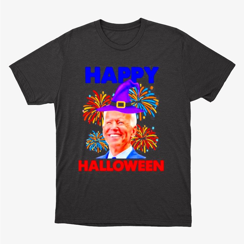 Joe Biden Happy Halloween Firework Unisex T-Shirt Hoodie Sweatshirt