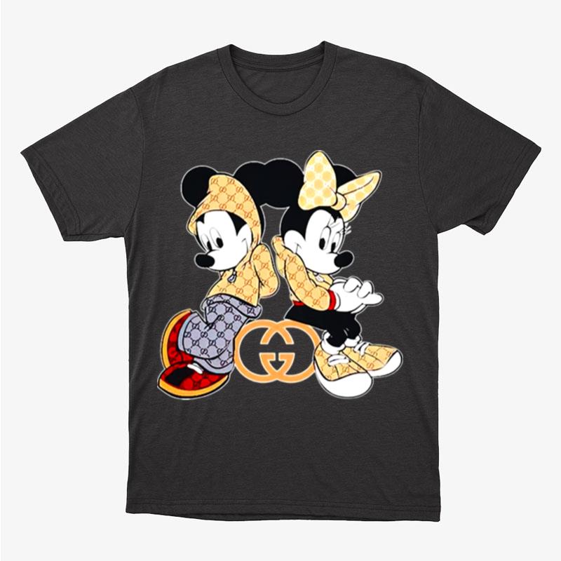Mickey Mouse And Minnie Wear Gucci Unisex T-Shirt Hoodie Sweatshirt