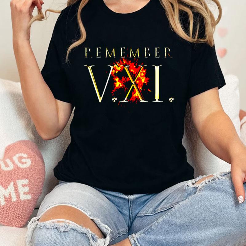 Remember The Fifth Of November Gold Lettering Unisex T-Shirt Hoodie Sweatshirt