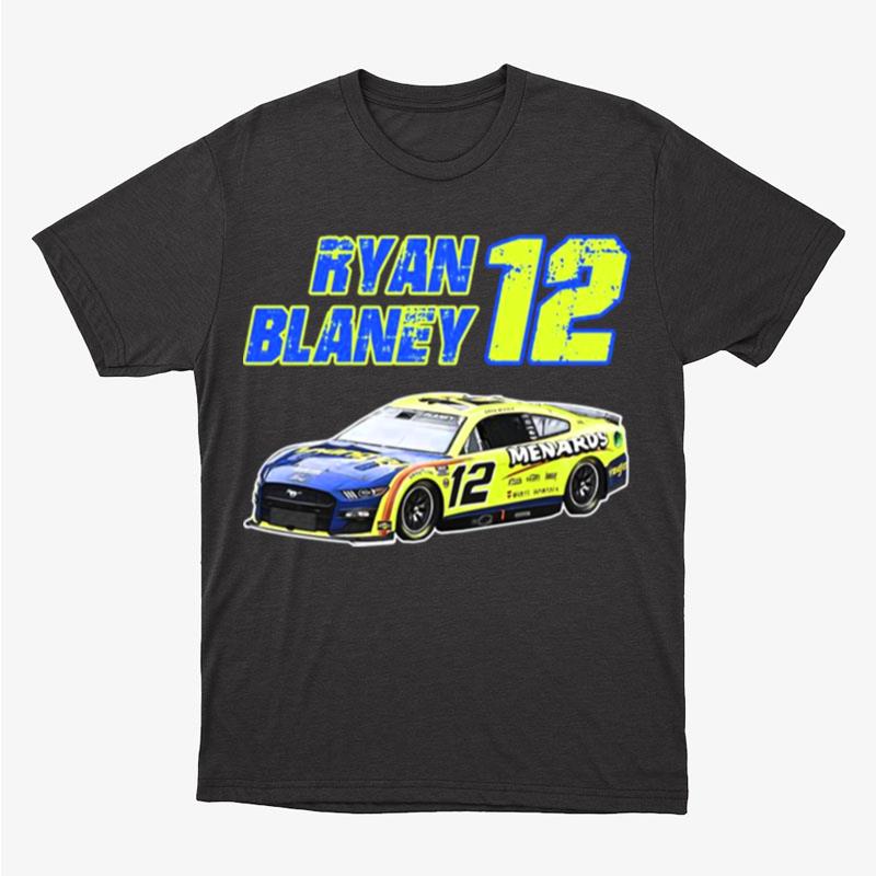 Ryan Blaney 12 Retro Nascar Car Racing Unisex T-Shirt Hoodie Sweatshirt