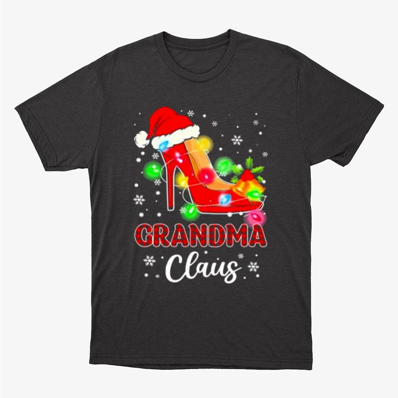 Santa High Heeled Grandma Claus Merry Christmas Light Unisex T-Shirt Hoodie Sweatshirt