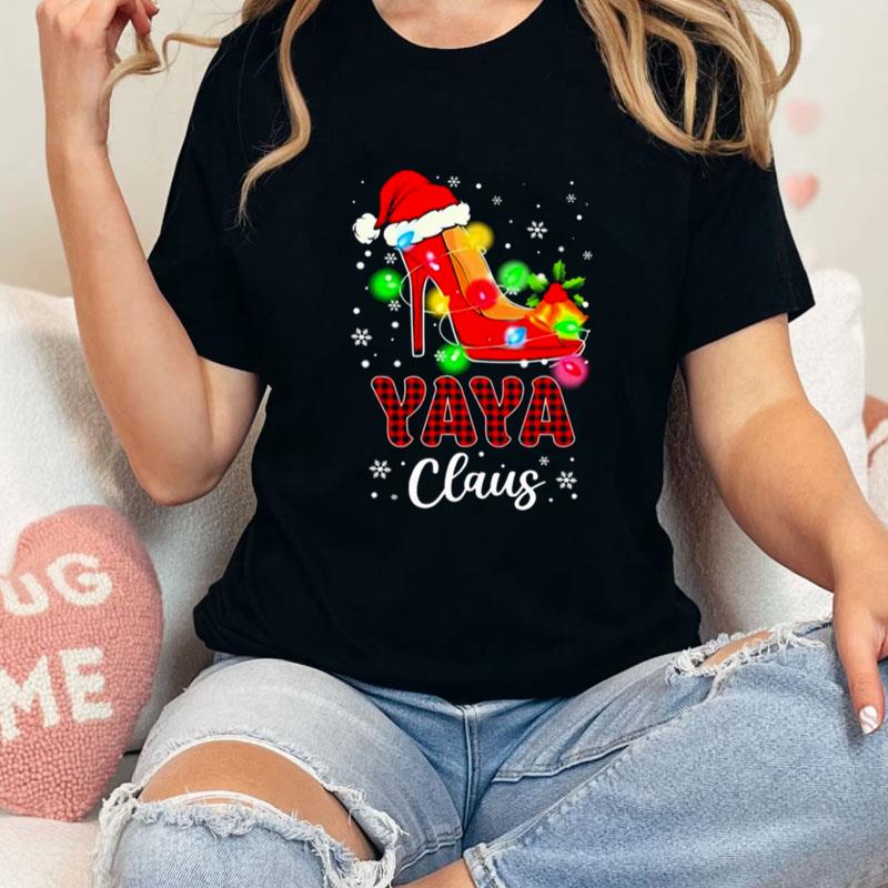 Santa High Heeled Yaya Claus Merry Christmas Light Unisex T-Shirt Hoodie Sweatshirt