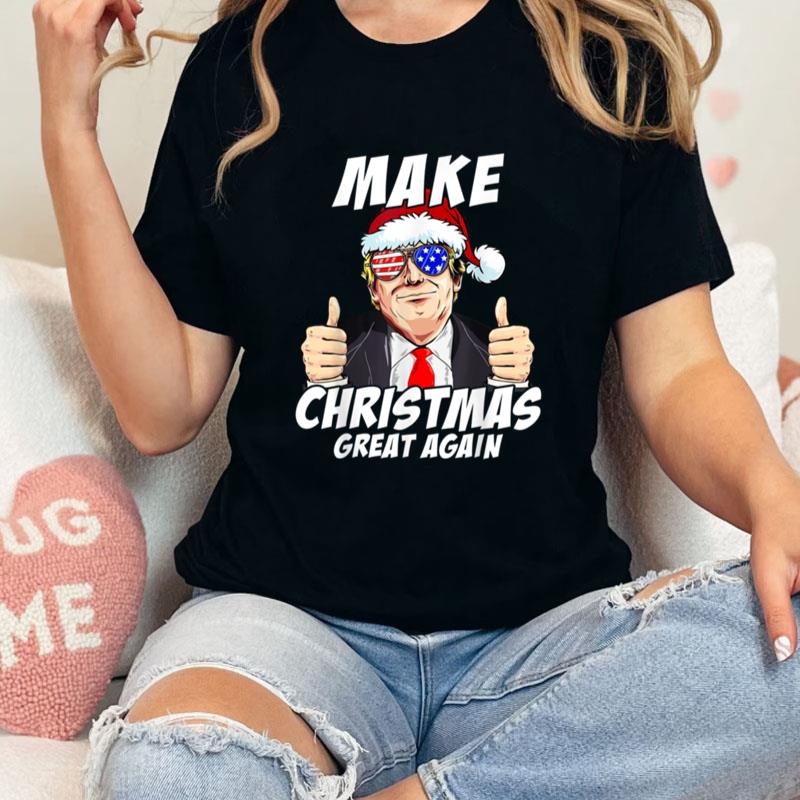 Santa Trump 2024 Make Christmas Great Again Matching Pajama Unisex T-Shirt Hoodie Sweatshirt