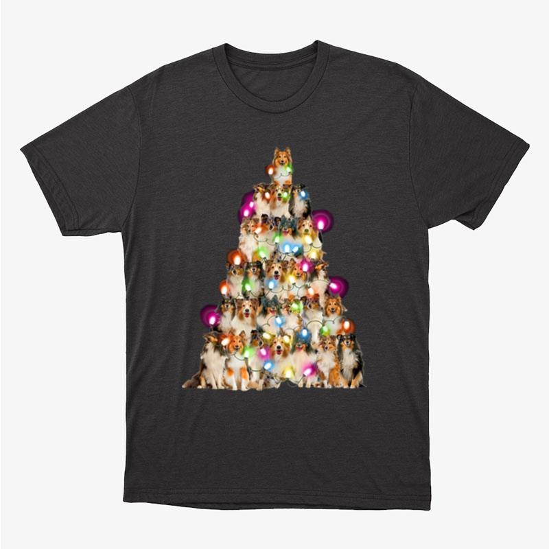 Sheltie Dog Christmas Tree Sheltie Xmas Tree Unisex T-Shirt Hoodie Sweatshirt